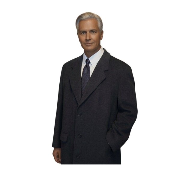 Kuppenheimer Vintage Men’s Wool Overcoat Gray 50R Made in Yugoslavia - 1980s - Picture 2 of 16